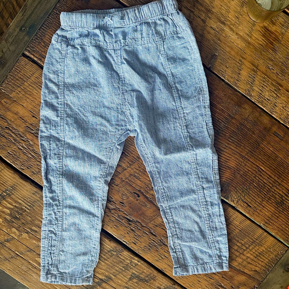 HM Toddler Light Summer pants. Blue and white stripes - pull on.  Size 3T